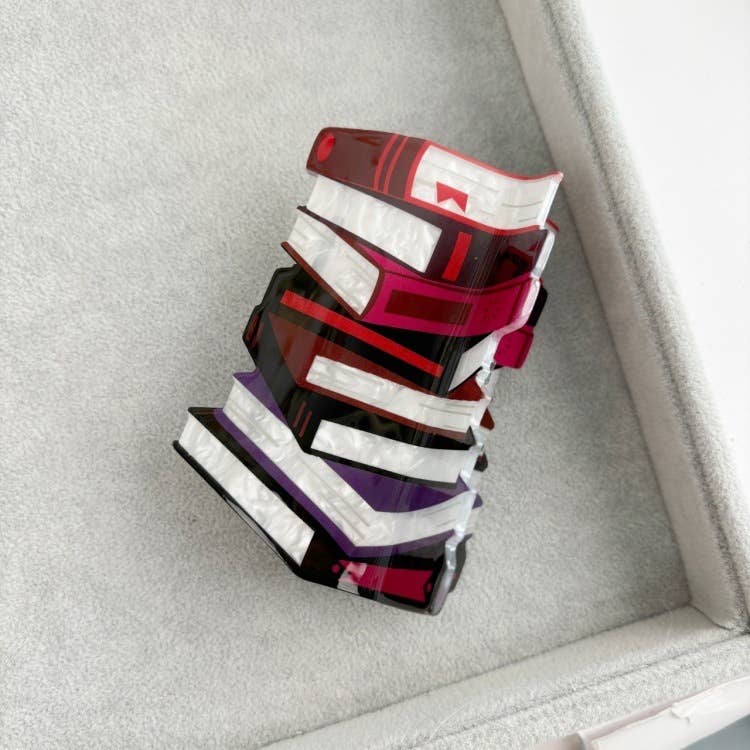Stacked Book Design Claw Clip
