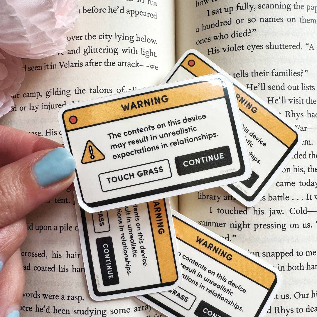 Warning! Unrealistic Expectations in Relationships Bookish Sticker