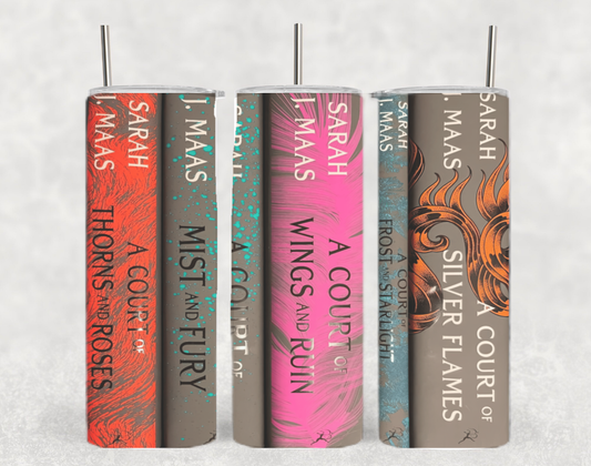 SJM ACOTAR Book Spines Bookish Tumbler