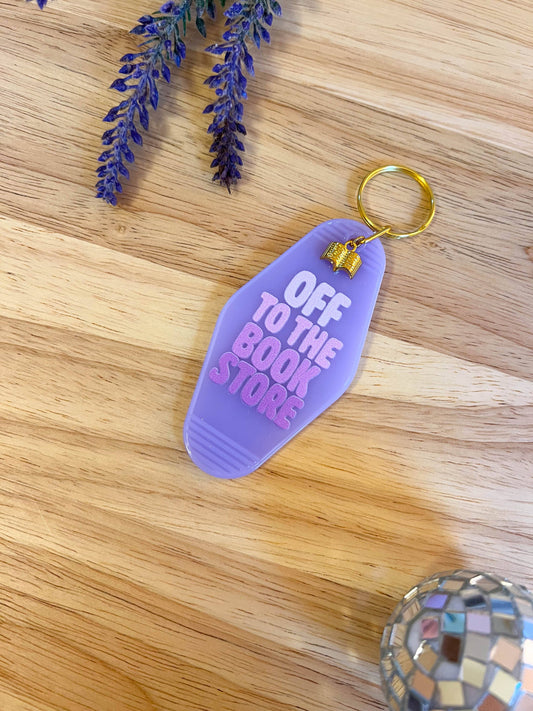Off to the Book Store Keychain
