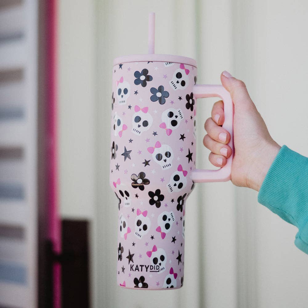 Skull Flower Bow Tumbler