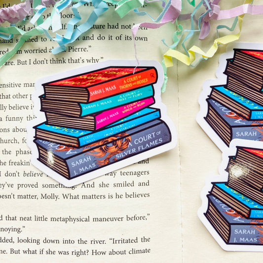 ACOTAR Book Stack Dye Cut sticker