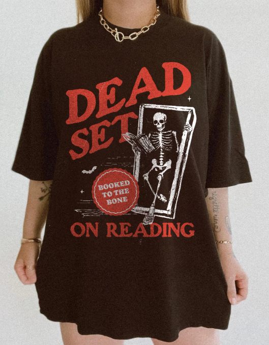 Dead Set on Reading Halloween T-Shirt