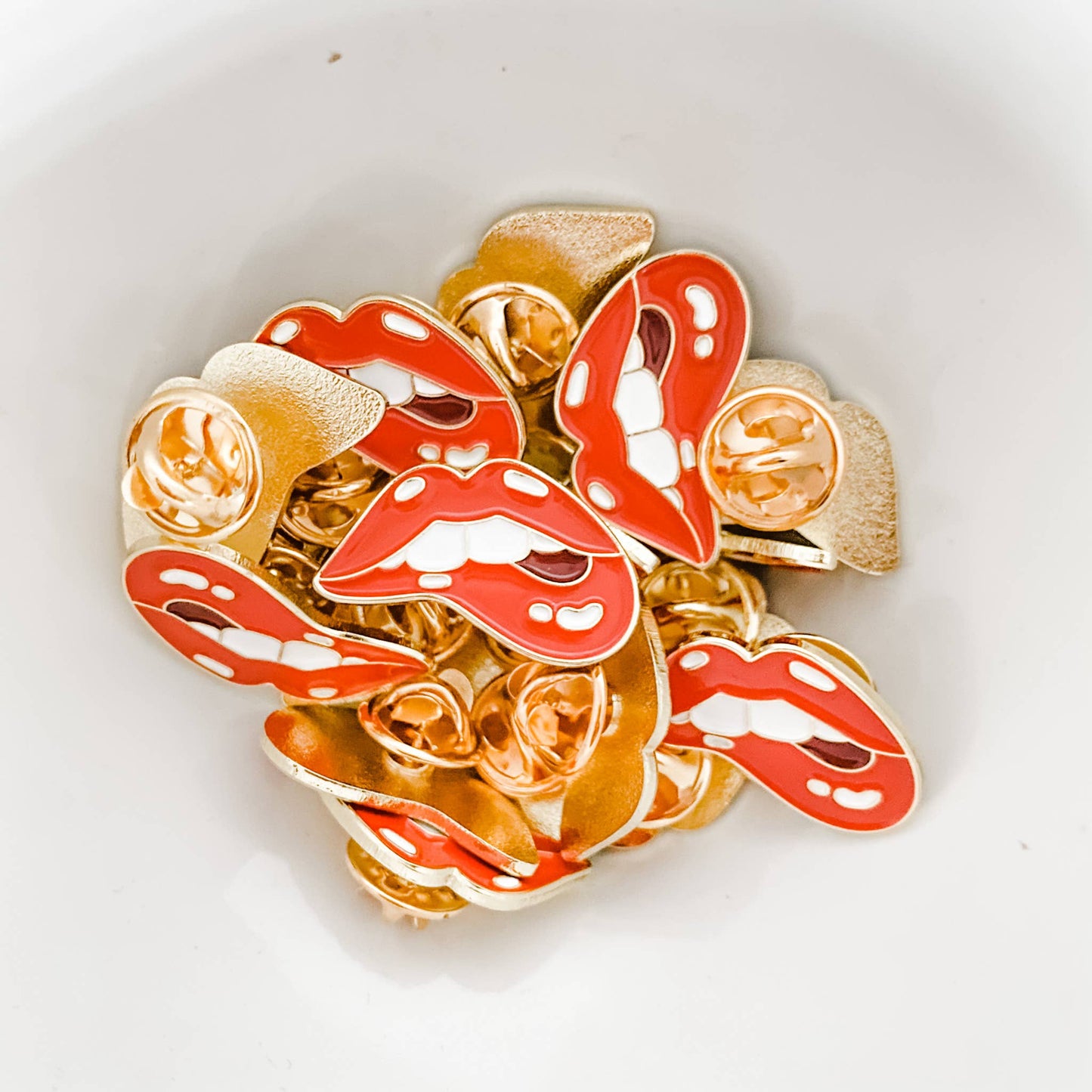 Bite Me Lips Enamel Pin