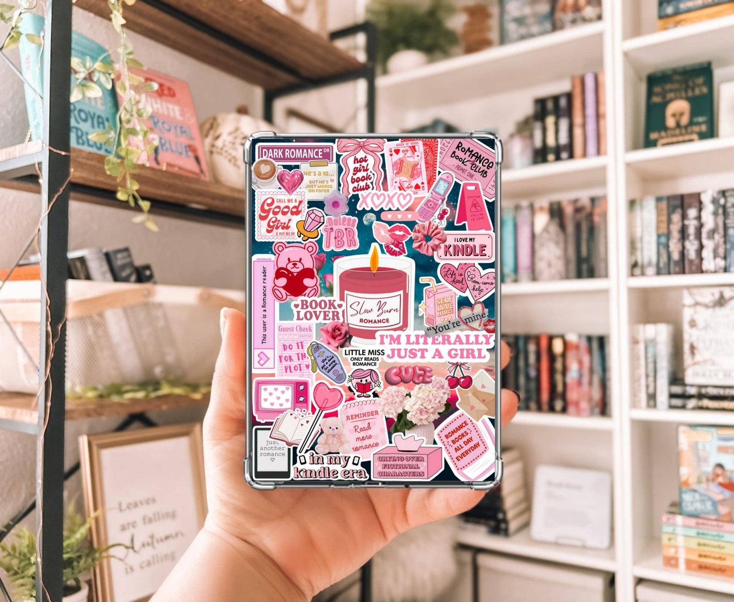 Pink Romance Bookish Collage Kindle Insert