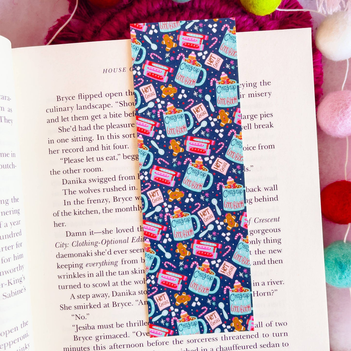 Christmas Hot Cocoa Pattern Bookmark