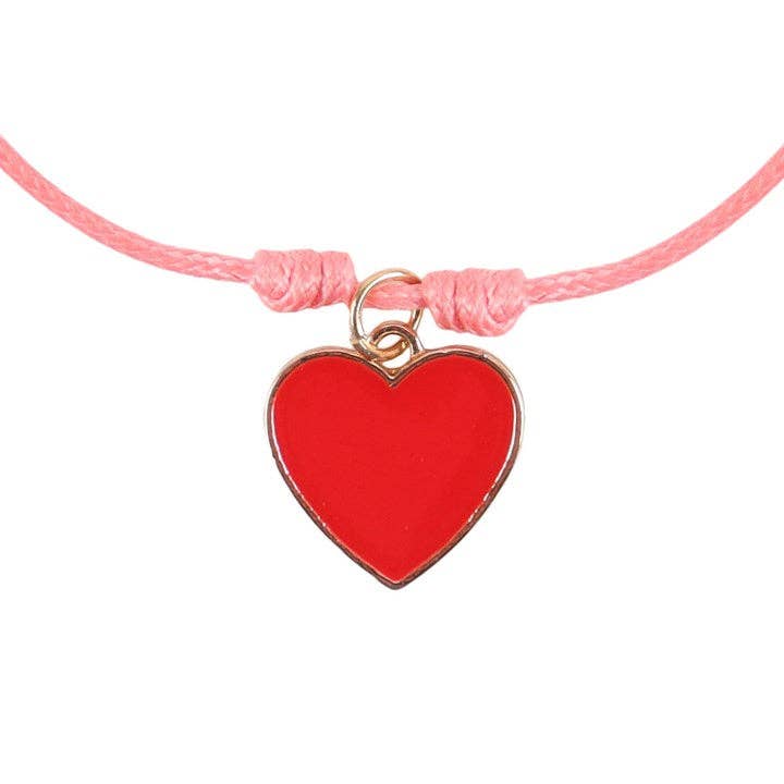 Pair of Besties Enamel Heart Charm Friendship Bracelets