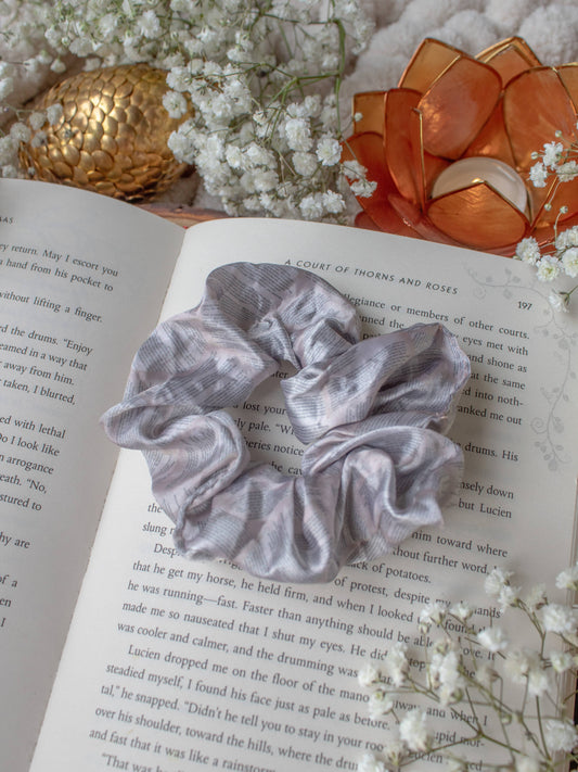 Bookish Satin Scrunchie | Book Pages