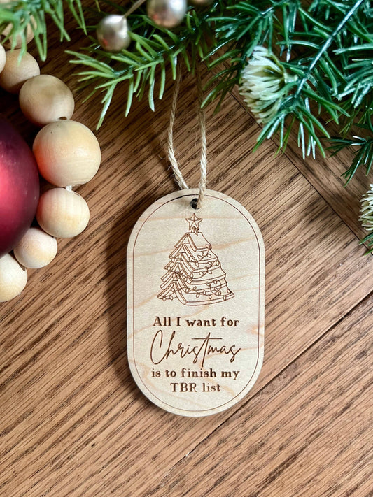 TBR List Funny Reading Christmas Ornament