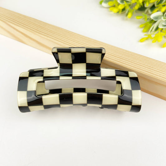 Checkerboard Hair Claw Clip