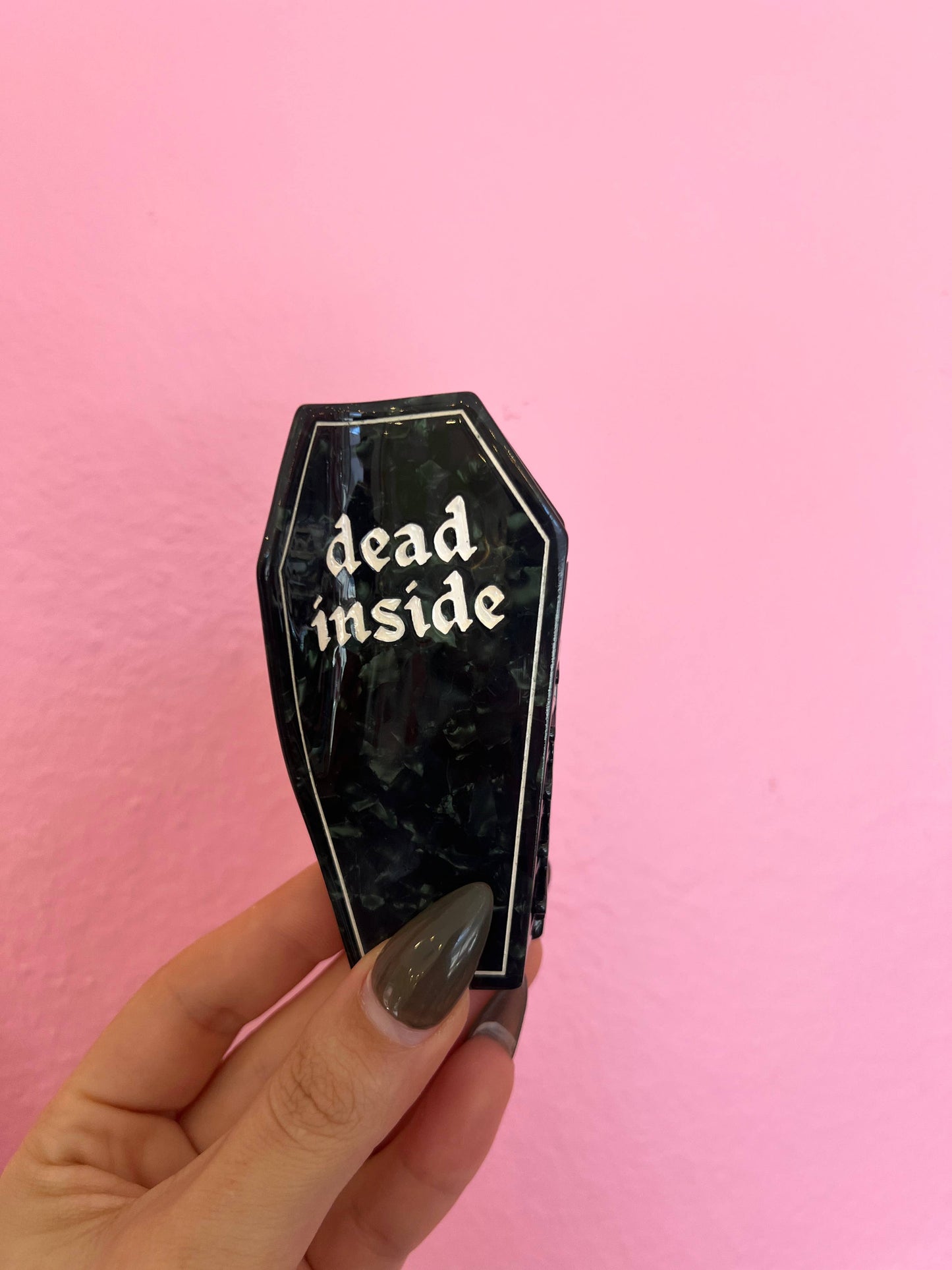Dead Inside Coffin Hair Claw