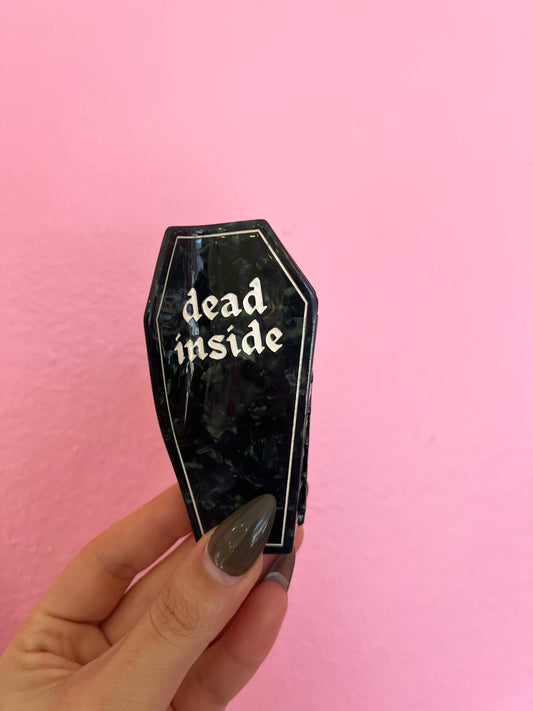 Dead Inside Coffin Hair Claw