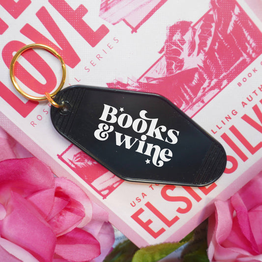 Books & Wine Motel Keychain