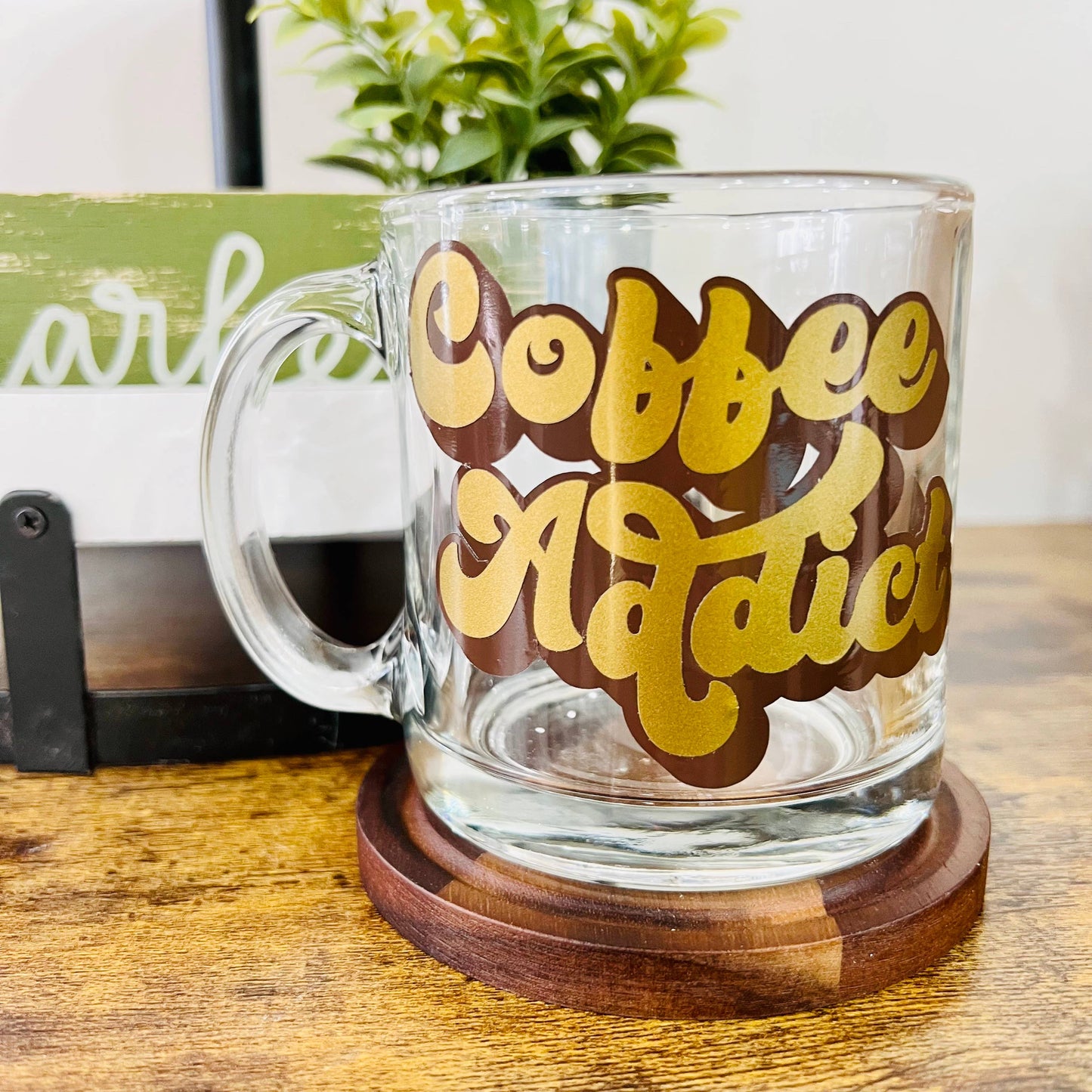 Coffee Addict Glass Mug