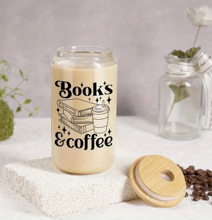 Books & Coffee Glass Mug