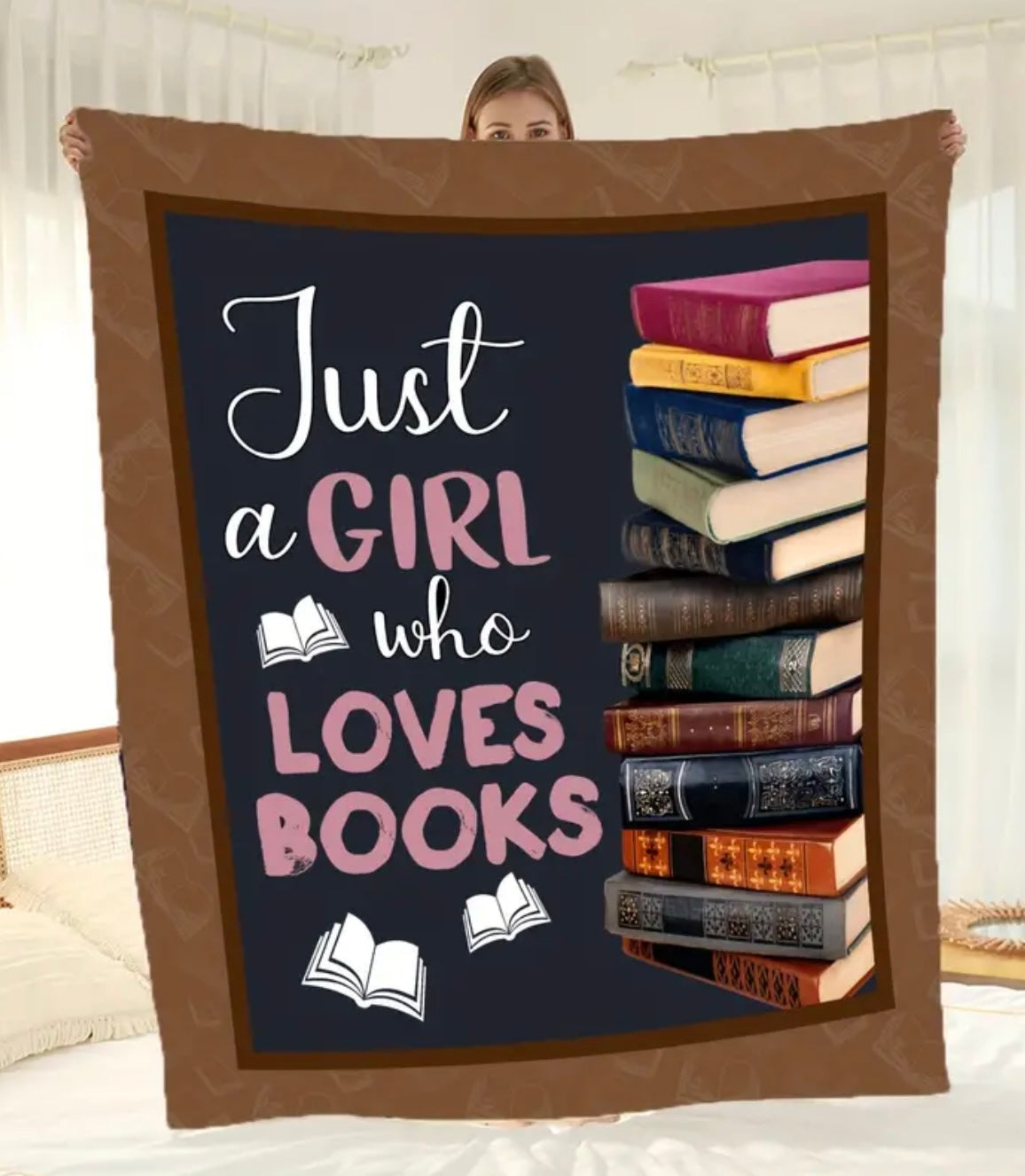 Girl Who Loves Books Blanket