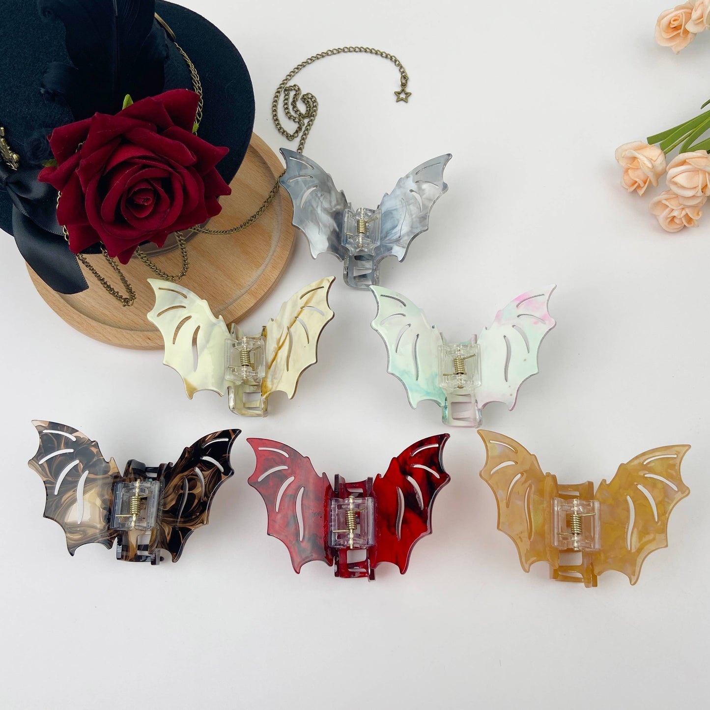Silver Bat Hair Clip