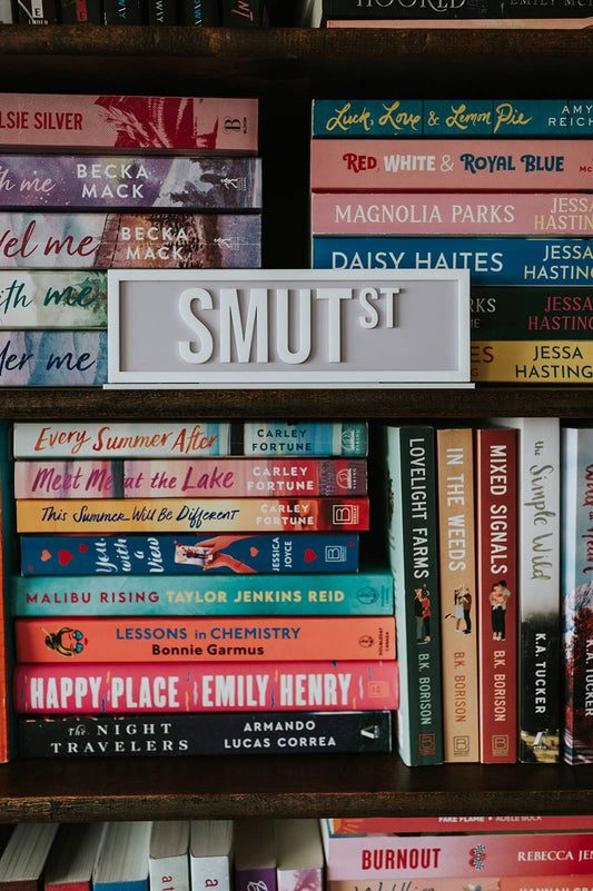 Smut St. Acrylic Shelf Sign w/ Stand