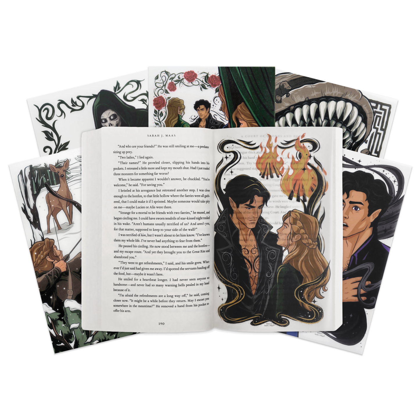 A Court of Thorns and Roses Book Scene Illustrations (6-Pack)