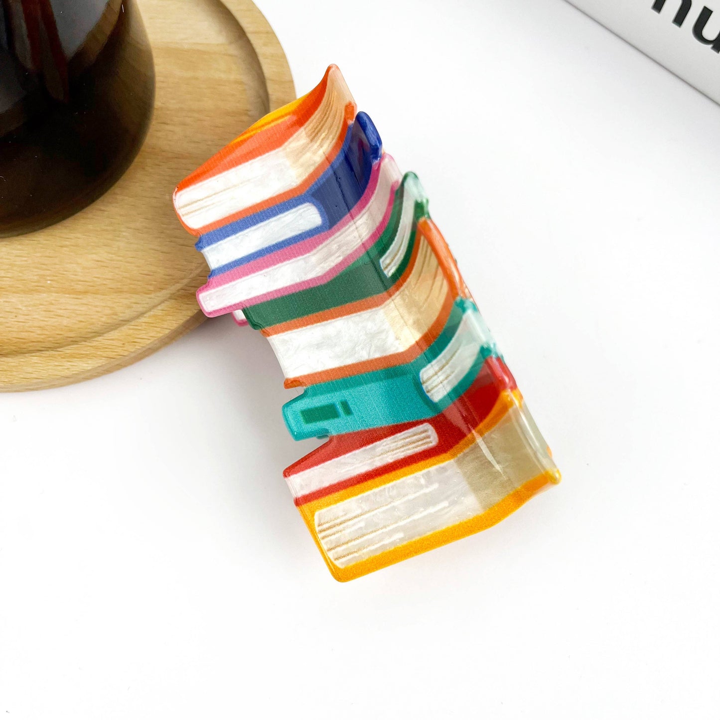 Book Stack Claw Hair Clip