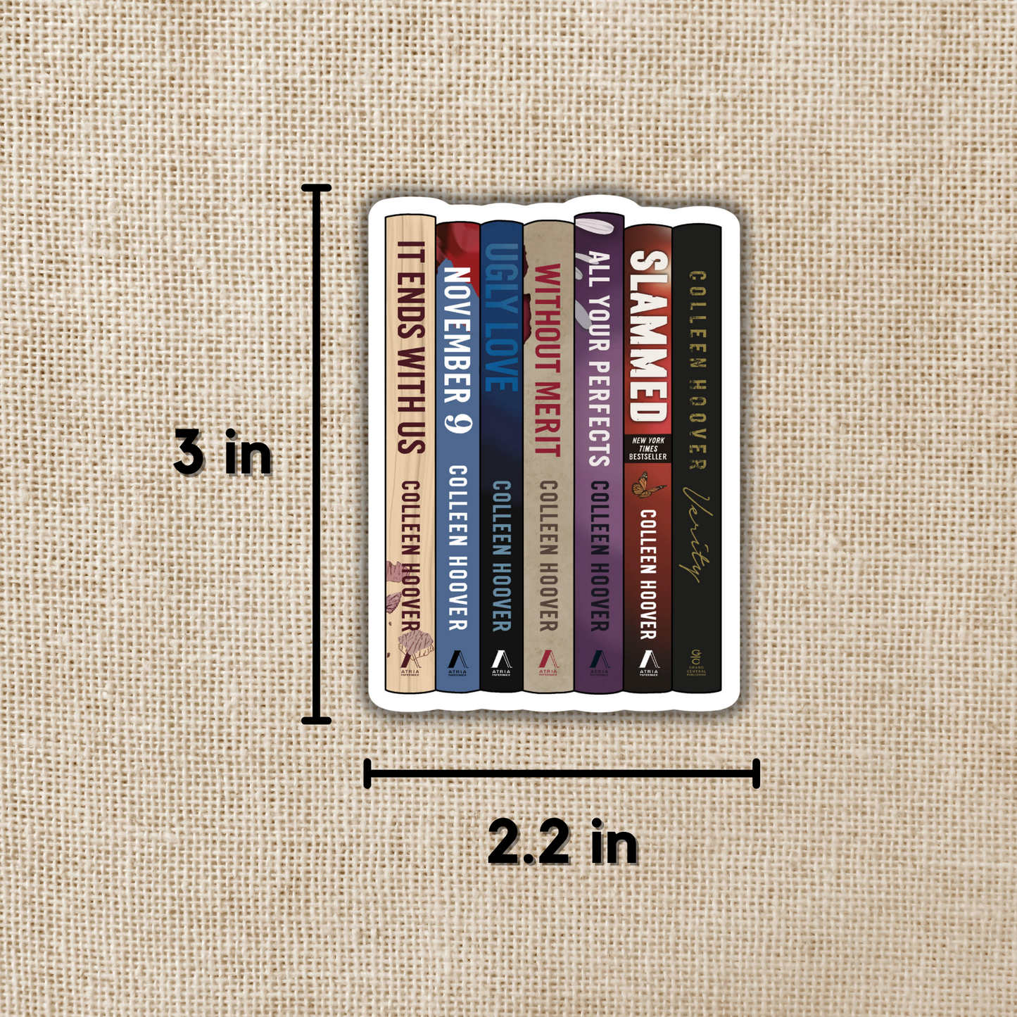 Colleen Hoover Bestsellers Book Stack Sticker