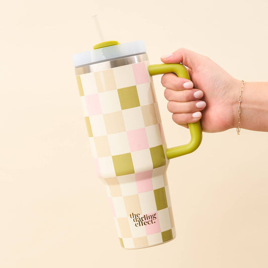 40 oz Take Me Everywhere Tumbler-Check Green