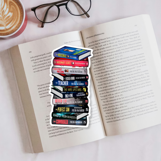 Thriller Frieda McFadden Book Stack Bookmark