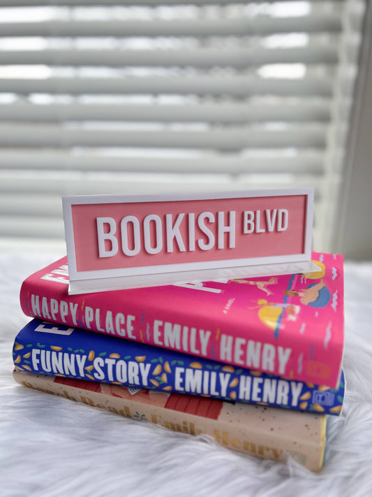 Bookish Blvd Acrylic Shelf Sign w/ Stand