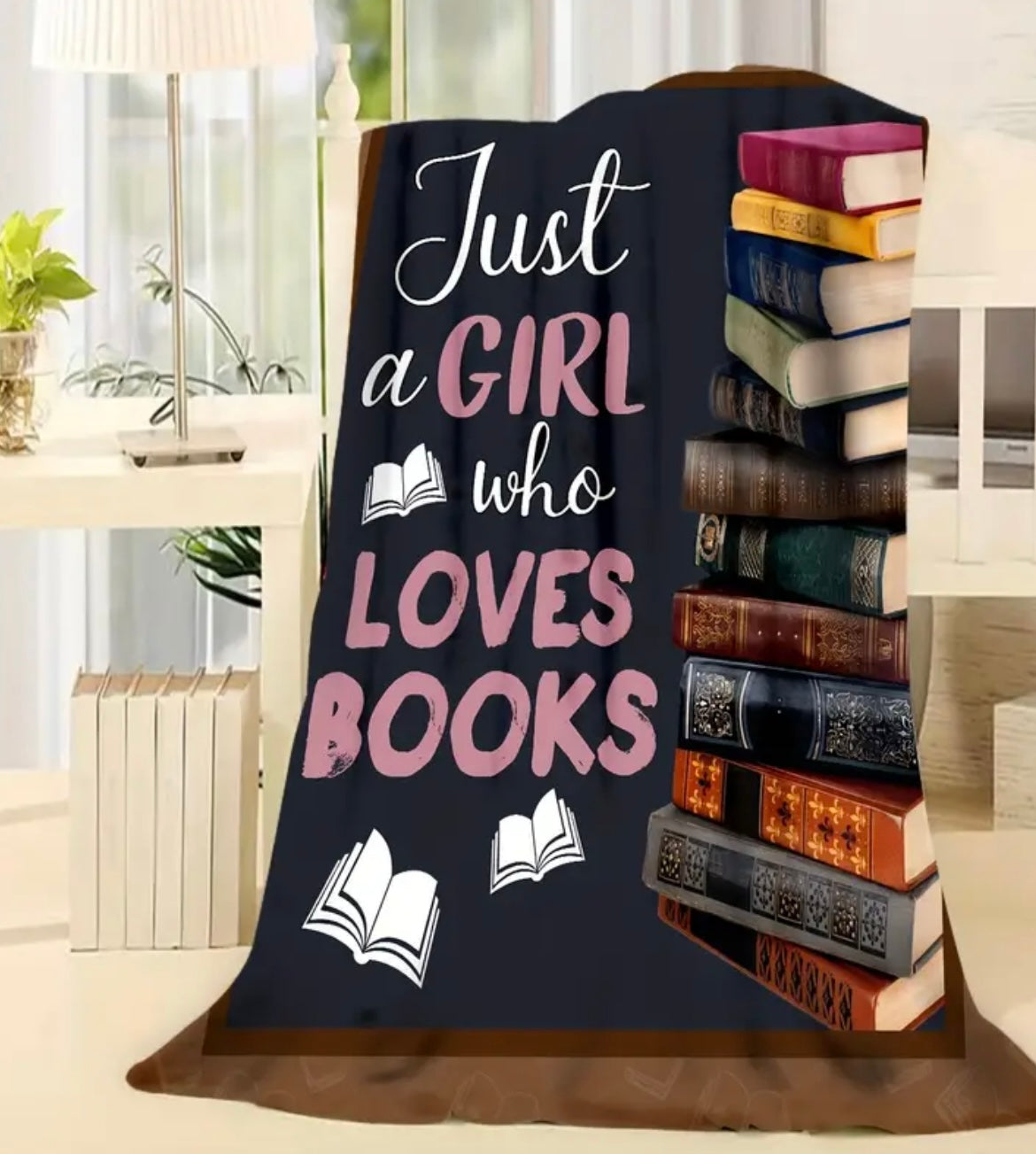 Girl Who Loves Books Blanket