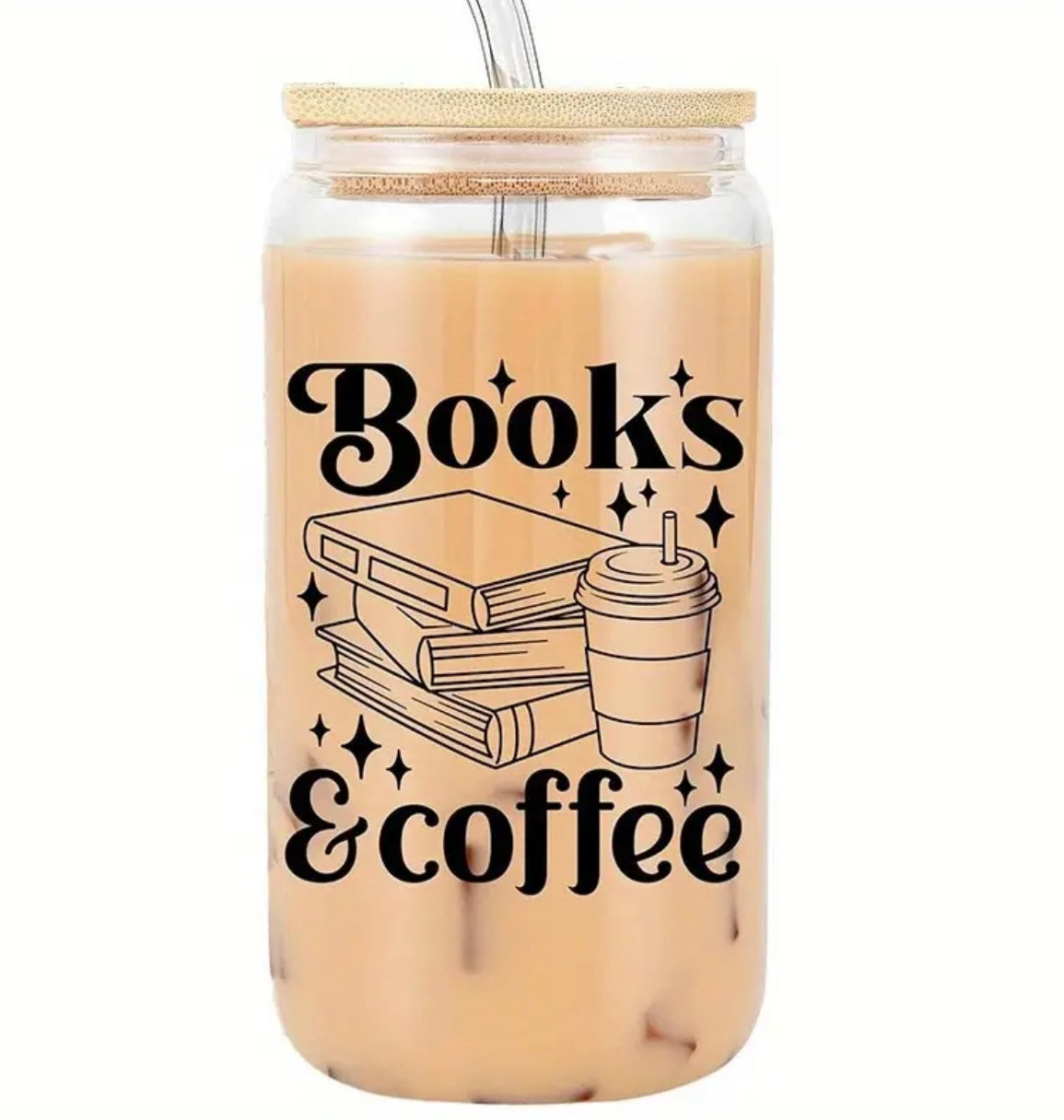 Books & Coffee Glass Mug