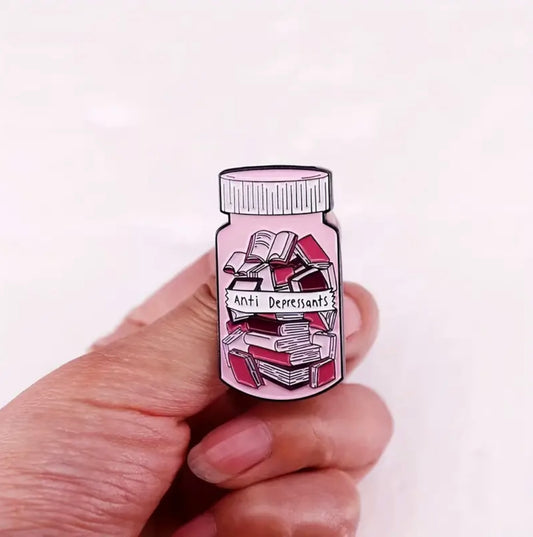 Anti Depressants Book Enamel Pin