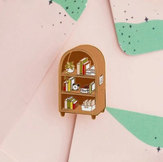 Bookshelf Enamel Pin