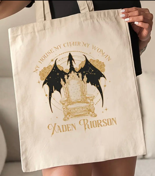 Fourth Wing Inspired Tote "My House My Chair"