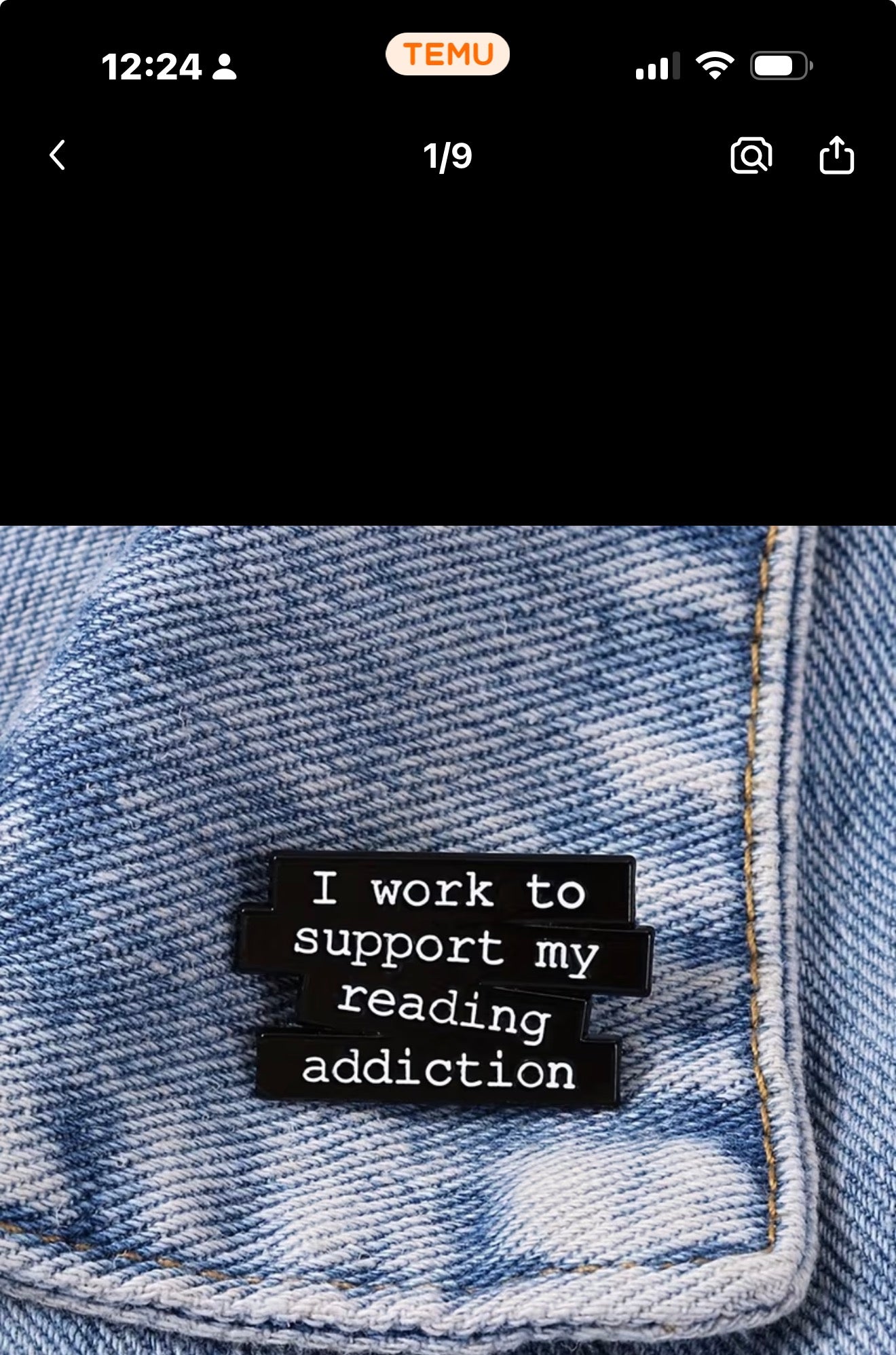 I Work to Support My Enamel Pin