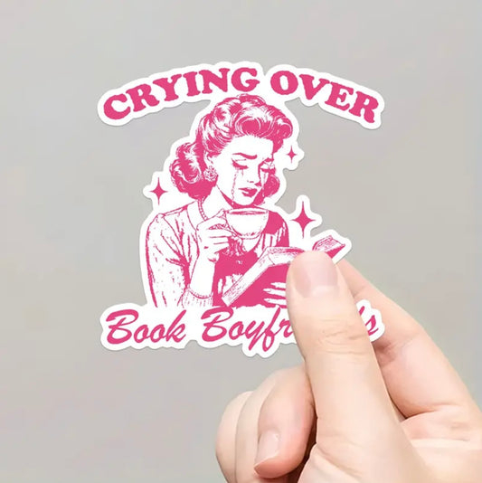 Crying Over Book Boyfriend Sticker