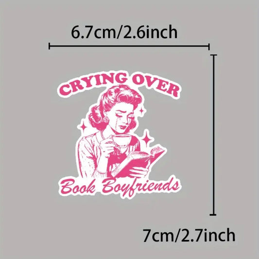 Crying Over Book Boyfriend Sticker