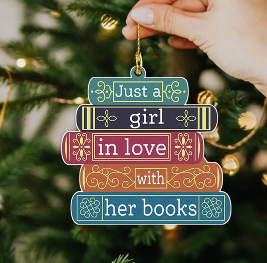 Just A Girl In Love With Her Books Ornament