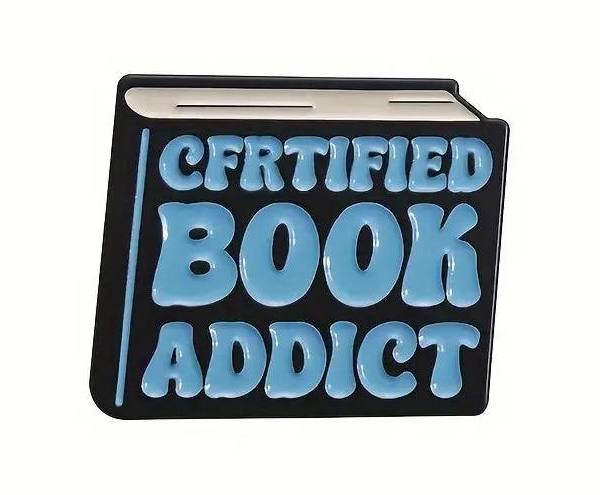 Certified Book Addict Enamel Pin - Book Lover