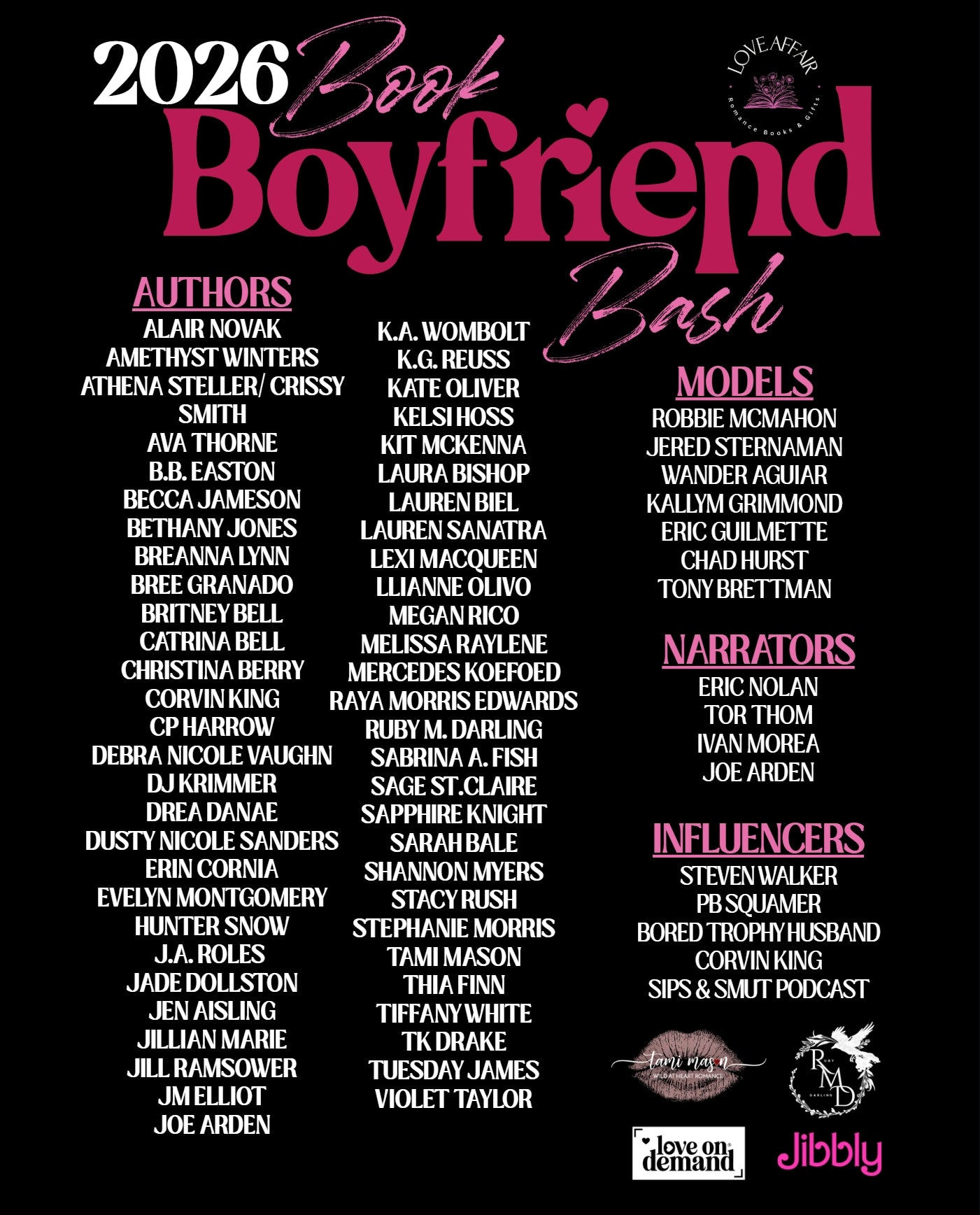 2026 Book Boyfriend Bash Attendee T-Shirts