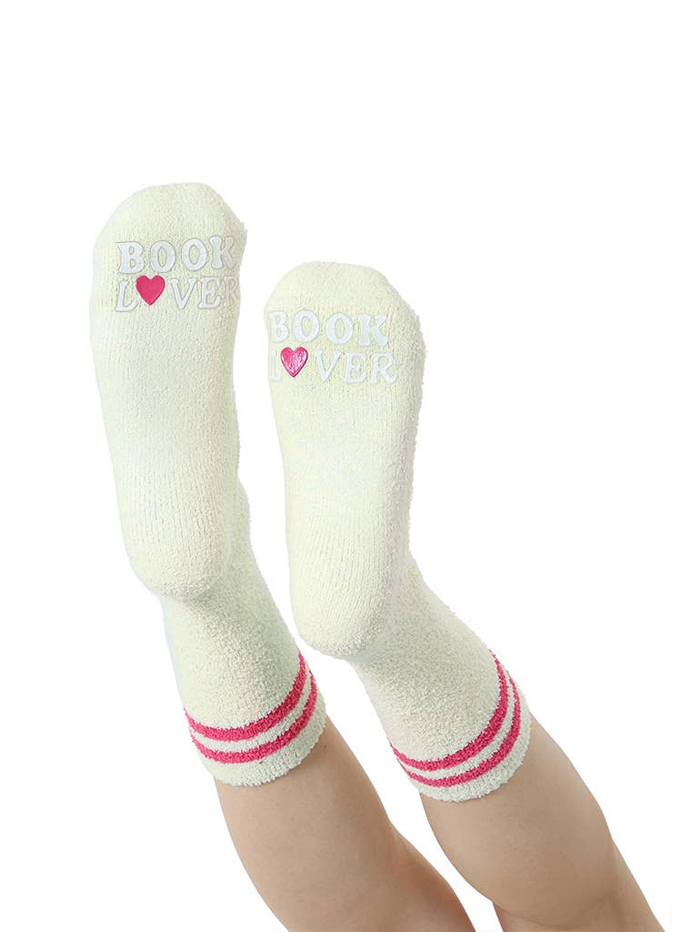 Fuzzy Crew Socks- "Book Lover"