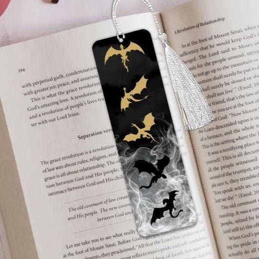 Onyx Storm Stenciled Edges Inspired Bookmark