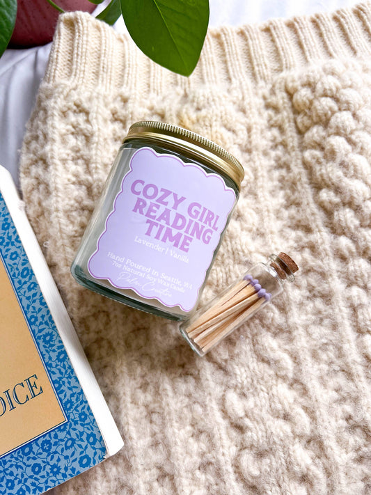 Cozy Girl Reading Time Candle