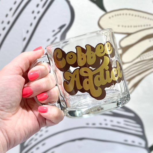 Coffee Addict Glass Mug