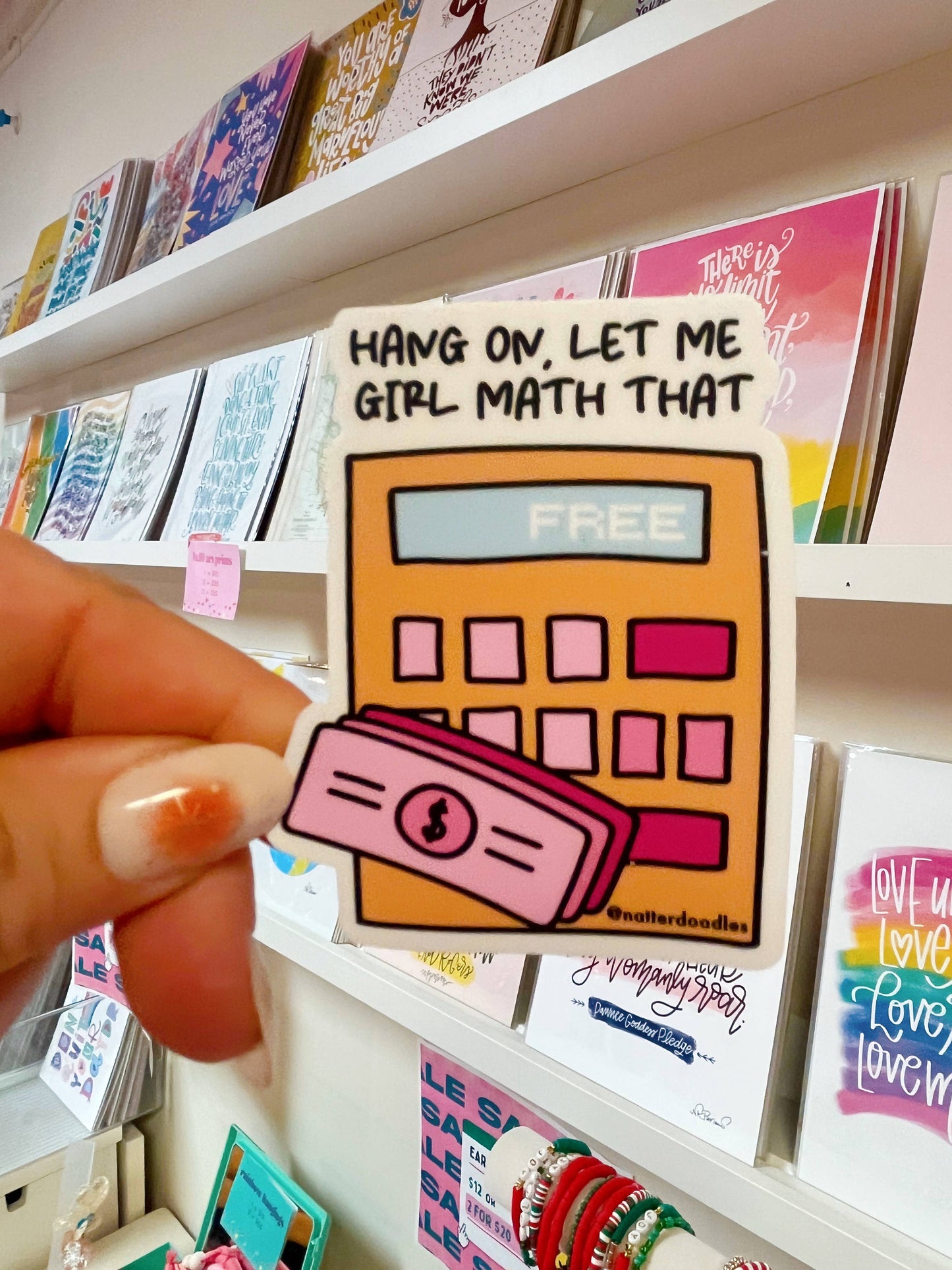 Hang On, Let Me Girl Math That Vinyl Funny TikTok Sticker