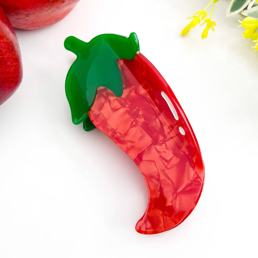 Red Chili Pepper Hair Claw Clip