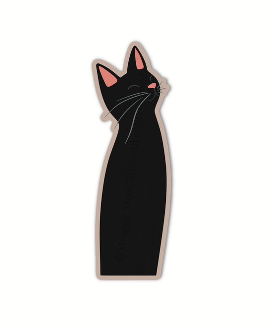 Black Kitty Cat Die-Cut Bookmark