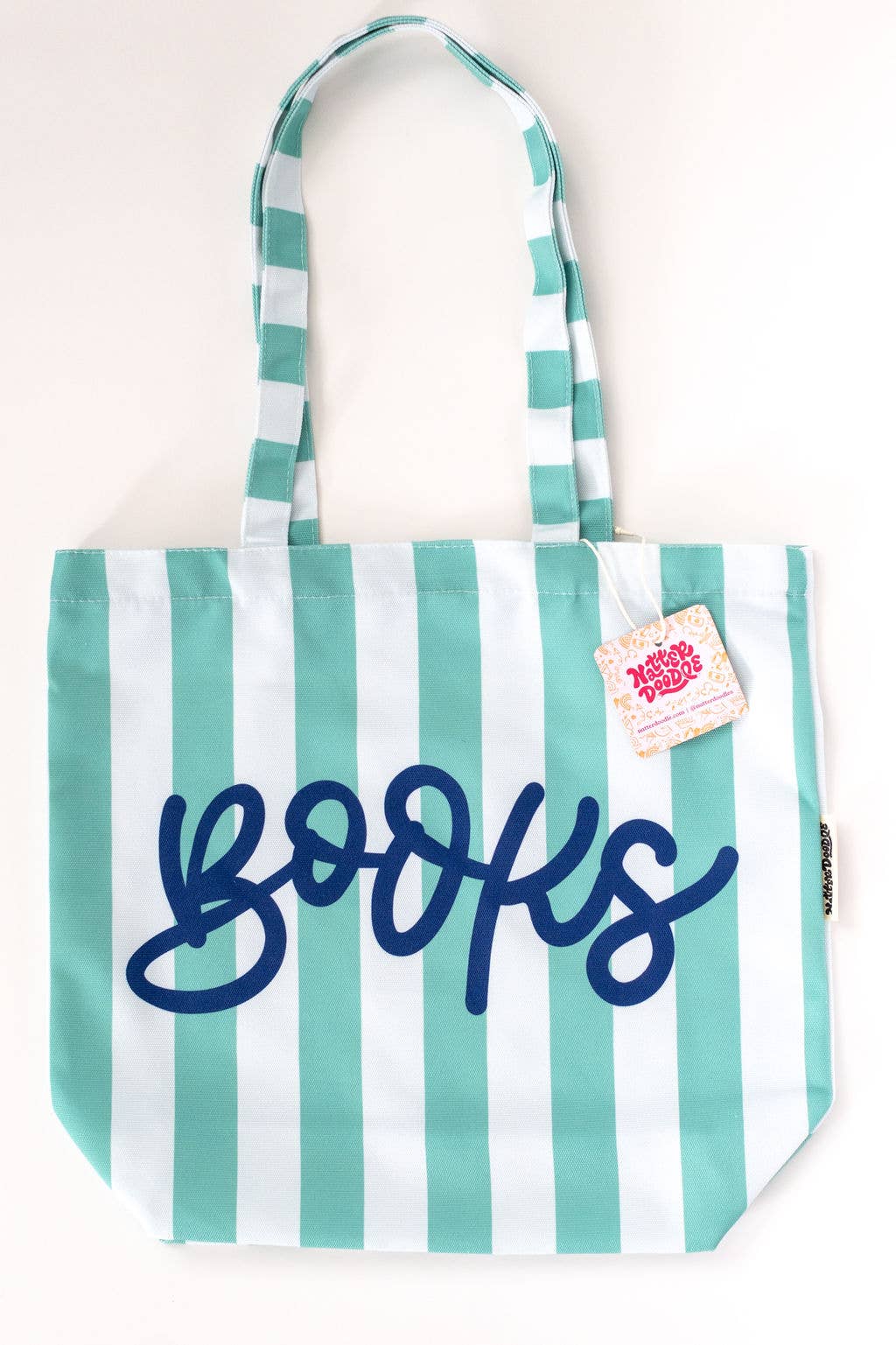 Books Blue Stripe Tote Bag