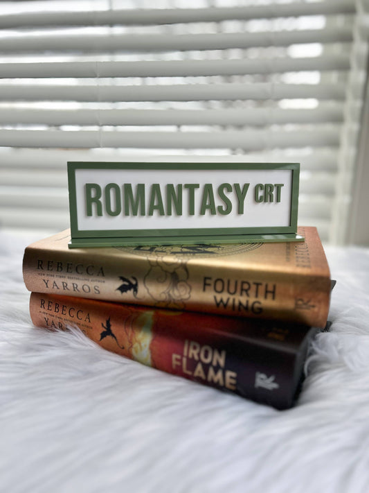 Romantasy Crt Acrylic Shelf Sign w/ Stand