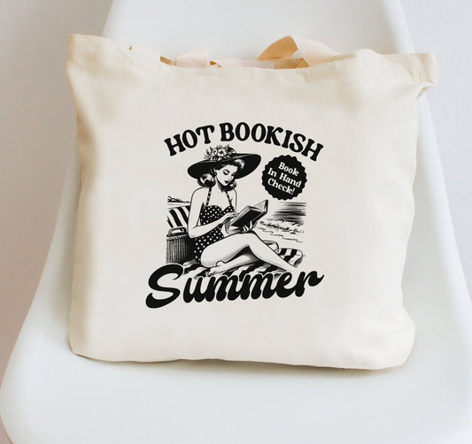 Bookish Retro Summer Tote Bag