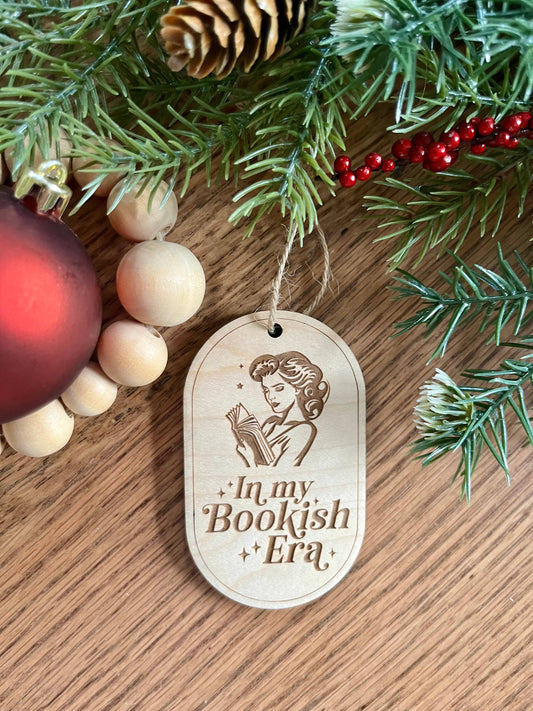 Retro Woman Bookish Era Book Lover Christmas Ornament